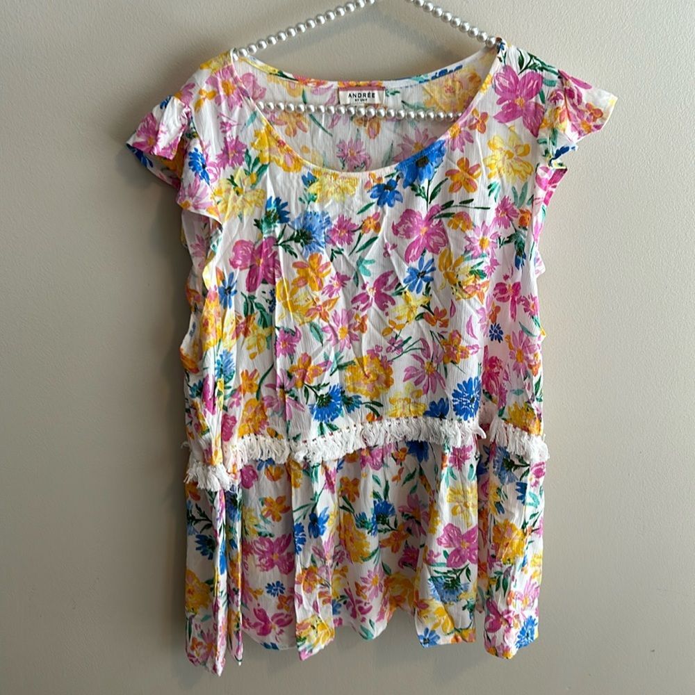 Andree By Unit Floral Sleeveless Top. Size 2X